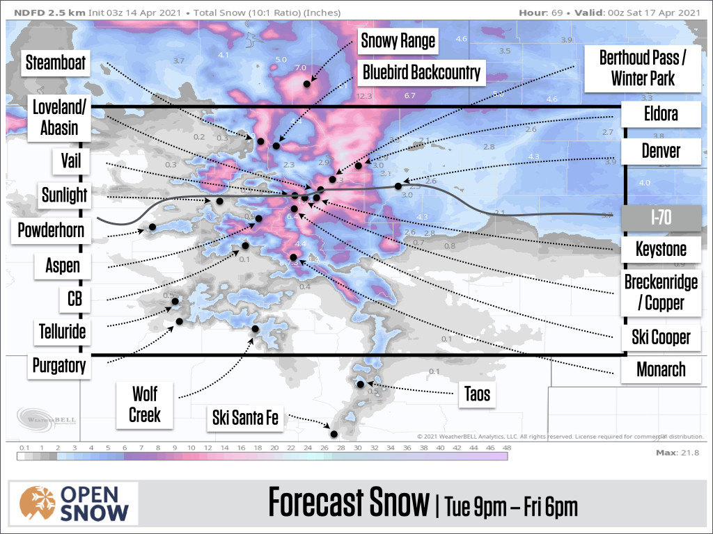expected snow totals colorado springs